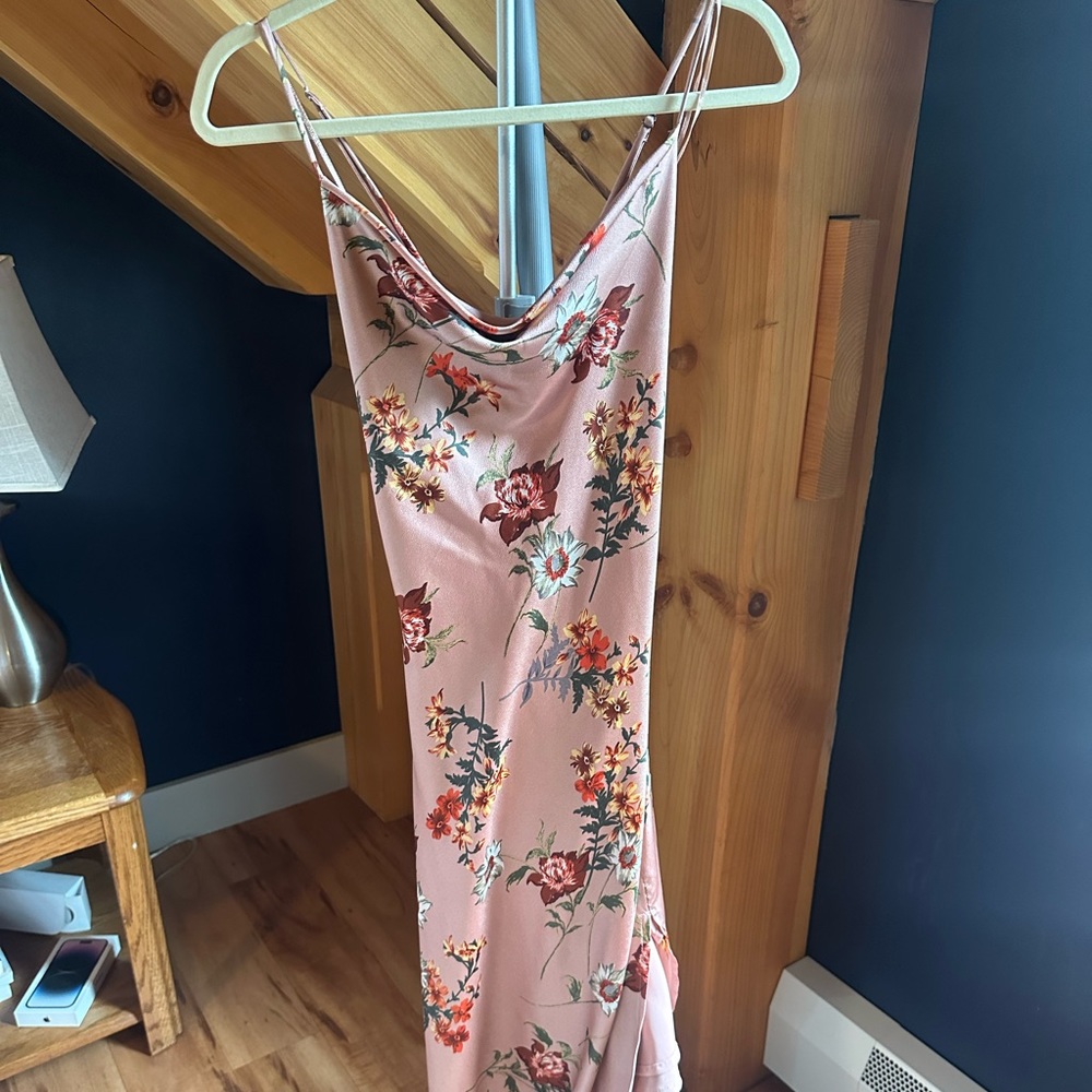 ASTR M floral silk dress
